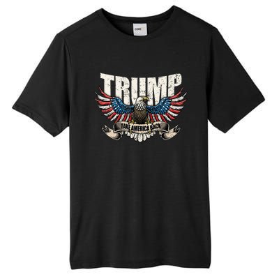 Trump 2024 Flag Take America Back Women Donald Trump Tall Fusion ChromaSoft Performance T-Shirt