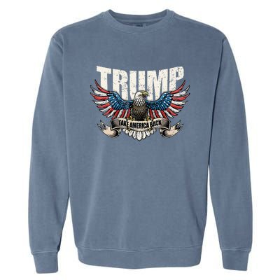 Trump 2024 Flag Take America Back Women Donald Trump Garment-Dyed Sweatshirt