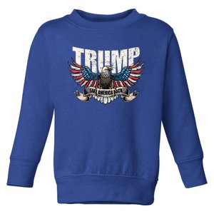 Trump 2024 Flag Take America Back Women Donald Trump Toddler Sweatshirt