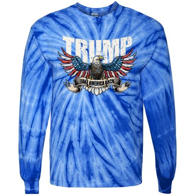 Trump 2024 Flag Take America Back Women Donald Trump Tie-Dye Long Sleeve Shirt