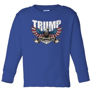 Trump 2024 Flag Take America Back Women Donald Trump Toddler Long Sleeve Shirt