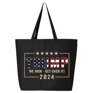 Trump 2024 Flag Victory J.D.Vance President 47 Trump Won 25L Jumbo Tote