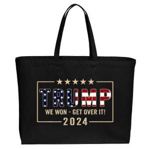 Trump 2024 Flag Victory J.D.Vance President 47 Trump Won Cotton Canvas Jumbo Tote