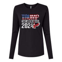 Trump 2024 Flag Take America Back 4th Of July Trump 2024 Womens Cotton Relaxed Long Sleeve T-Shirt