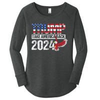 Trump 2024 Flag Take America Back 4th Of July Trump 2024 Women's Perfect Tri Tunic Long Sleeve Shirt