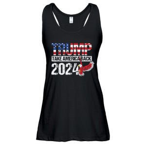 Trump 2024 Flag Take America Back 4th Of July Trump 2024 Ladies Essential Flowy Tank