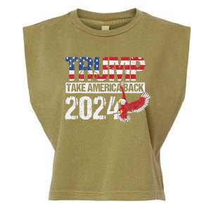 Trump 2024 Flag Take America Back 4th Of July Trump 2024 Garment-Dyed Women's Muscle Tee