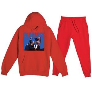 Trump 2024 Fearless Republican Usa Premium Hooded Sweatsuit Set