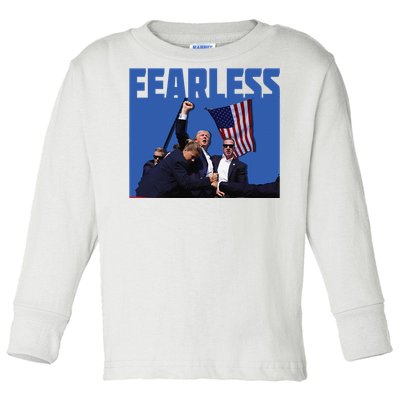 Trump 2024 Fearless Republican Usa Toddler Long Sleeve Shirt