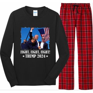 Trump 2024 Fight Fight Fight Trump 2024 Survives Rally Long Sleeve Pajama Set