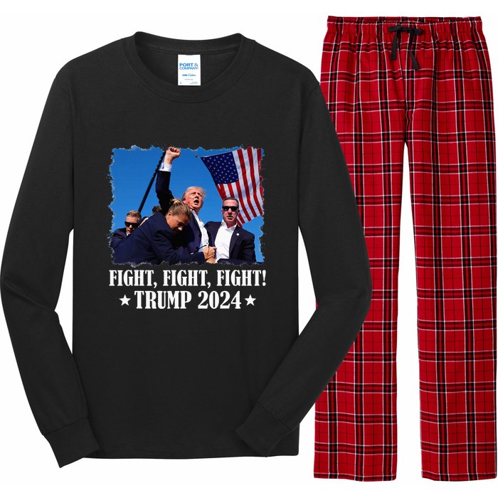 Trump 2024 Fight Fight Fight Trump 2024 Survives Rally Long Sleeve Pajama Set