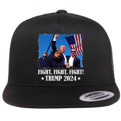 Trump 2024 Fight Fight Fight Trump 2024 Survives Rally Flat Bill Trucker Hat