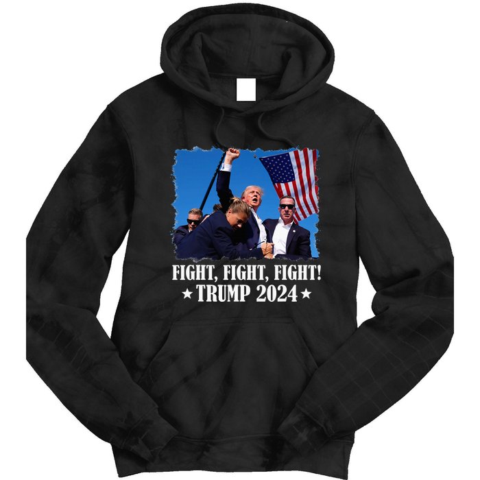 Trump 2024 Fight Fight Fight Trump 2024 Survives Rally Tie Dye Hoodie