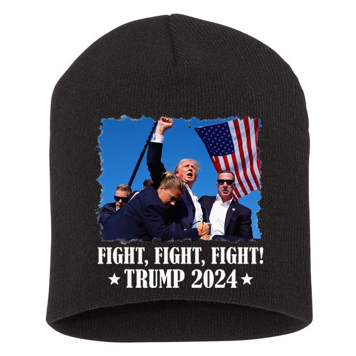 Trump 2024 Fight Fight Fight Trump 2024 Survives Rally Short Acrylic Beanie