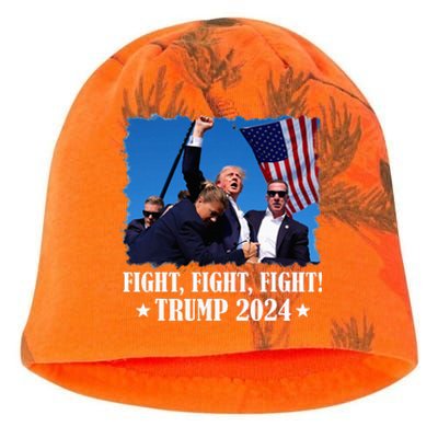 Trump 2024 Fight Fight Fight Trump 2024 Survives Rally Kati - Camo Knit Beanie