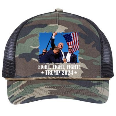 Trump 2024 Fight Fight Fight Trump 2024 Survives Rally Retro Rope Trucker Hat Cap