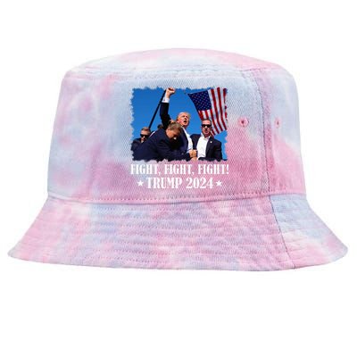 Trump 2024 Fight Fight Fight Trump 2024 Survives Rally Tie-Dyed Bucket Hat