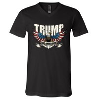 Trump 2024 Flag Take America Back Donald Trump V-Neck T-Shirt