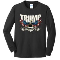 Trump 2024 Flag Take America Back Donald Trump Kids Long Sleeve Shirt