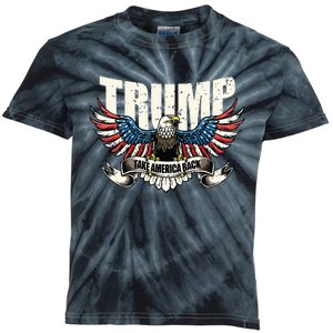 Trump 2024 Flag Take America Back Donald Trump Kids Tie-Dye T-Shirt