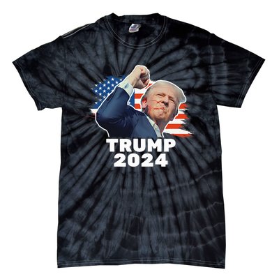 Trump 2024 Fist Bump President Red Tie-Dye T-Shirt