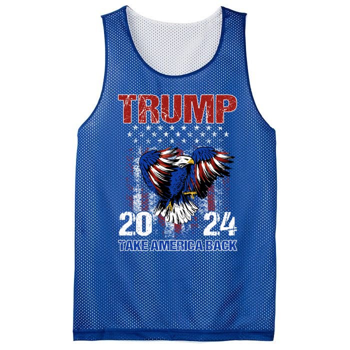 Trump 2024 Flag Take America Back Trump 2024 Funny Gift Mesh Reversible Basketball Jersey Tank