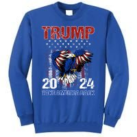 Trump 2024 Flag Take America Back Trump 2024 Funny Gift Tall Sweatshirt