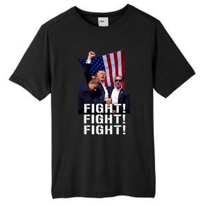 Trump 2024 Fist Pumped Fight Pray For America Tall Fusion ChromaSoft Performance T-Shirt