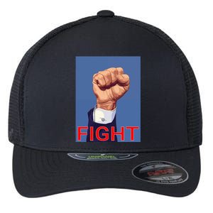 Trump 2024 Fist Fight Fight Fight Flexfit Unipanel Trucker Cap