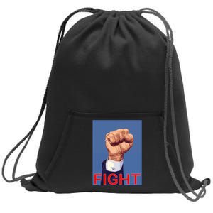 Trump 2024 Fist Fight Fight Fight Sweatshirt Cinch Pack Bag