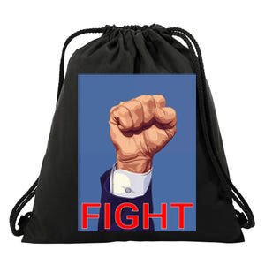 Trump 2024 Fist Fight Fight Fight Drawstring Bag