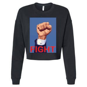 Trump 2024 Fist Fight Fight Fight Cropped Pullover Crew