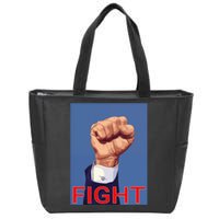 Trump 2024 Fist Fight Fight Fight Zip Tote Bag