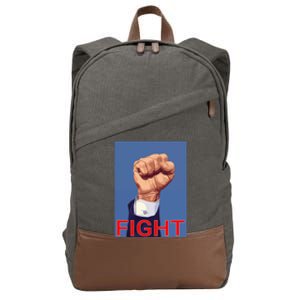 Trump 2024 Fist Fight Fight Fight Cotton Canvas Backpack