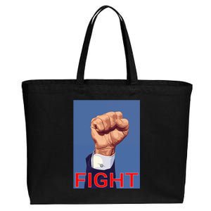 Trump 2024 Fist Fight Fight Fight Cotton Canvas Jumbo Tote