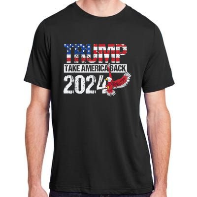 Trump 2024 Flag Take America Back 4th Of July Trump 2024 Adult ChromaSoft Performance T-Shirt