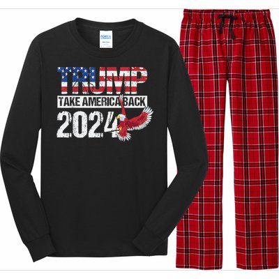 Trump 2024 Flag Take America Back 4th Of July Trump 2024 Long Sleeve Pajama Set