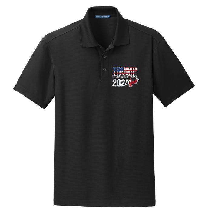 Trump 2024 Flag Take America Back 4th Of July Trump 2024 Dry Zone Grid Polo