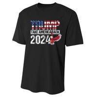 Trump 2024 Flag Take America Back 4th Of July Trump 2024 Performance Sprint T-Shirt