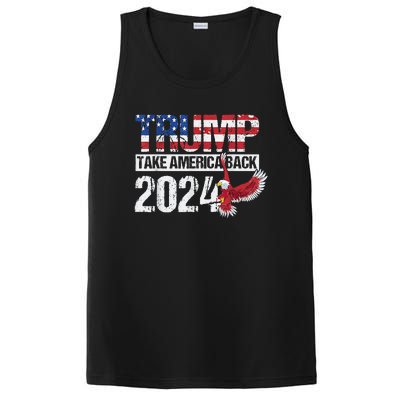 Trump 2024 Flag Take America Back 4th Of July Trump 2024 PosiCharge Competitor Tank