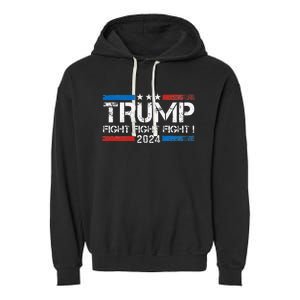 Trump 2024 Fight Fight Fight Trump President Election 2024 Garment-Dyed Fleece Hoodie