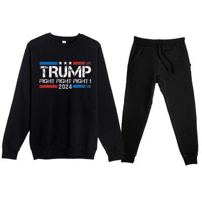 Trump 2024 Fight Fight Fight Trump President Election 2024 Premium Crewneck Sweatsuit Set