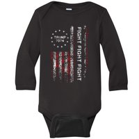 Trump 2024 Fight Fight Fight Trump President Election 2024 Baby Long Sleeve Bodysuit