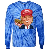 Trump 2024 French Fry Make French Fries Great Again Tie-Dye Long Sleeve Shirt