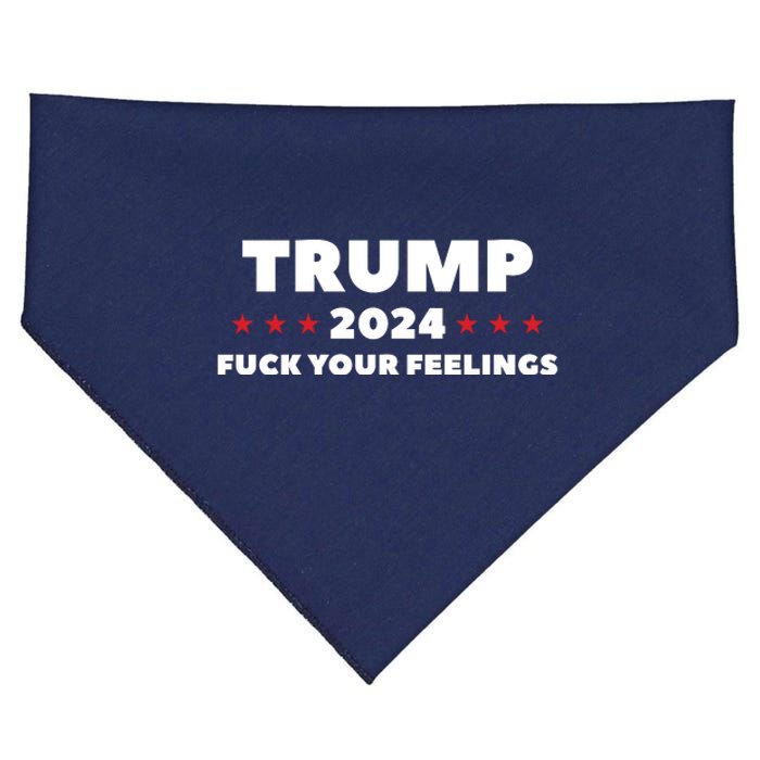 Trump 2024 Fuck Your Feelings USA-Made Doggie Bandana