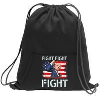 Trump 2024 Fight Fight Fight Trump Signals To Americans To Fight Sweatshirt Cinch Pack Bag