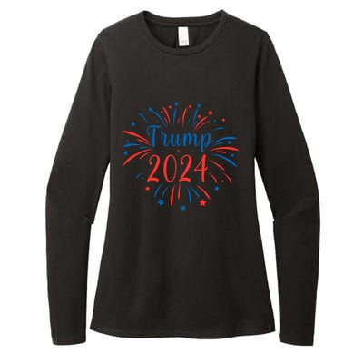 Trump 2024 Firework Support Election Meaningful Gift Womens CVC Long Sleeve Shirt