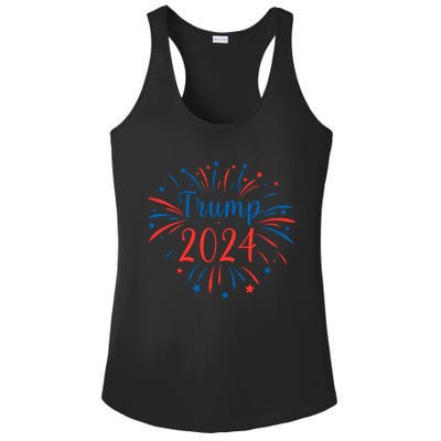 Trump 2024 Firework Support Election Meaningful Gift Ladies PosiCharge Competitor Racerback Tank