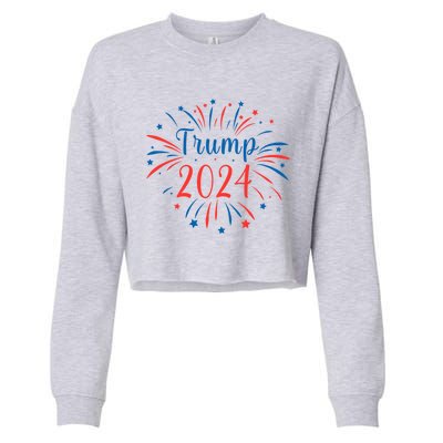 Trump 2024 Firework Support Election Meaningful Gift Cropped Pullover Crew