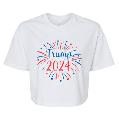 Trump 2024 Firework Support Election Meaningful Gift Bella+Canvas Jersey Crop Tee